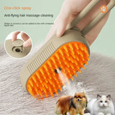 3-in-1 Steamy Pet Brush – Electric Dog & Cat Grooming Comb with Spray